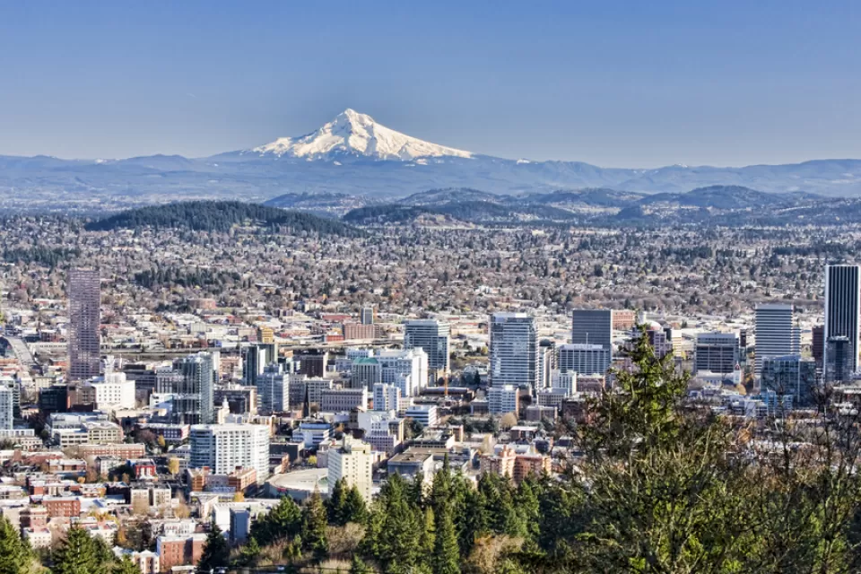 View of Portland, Oregon from Pittock Mansion
